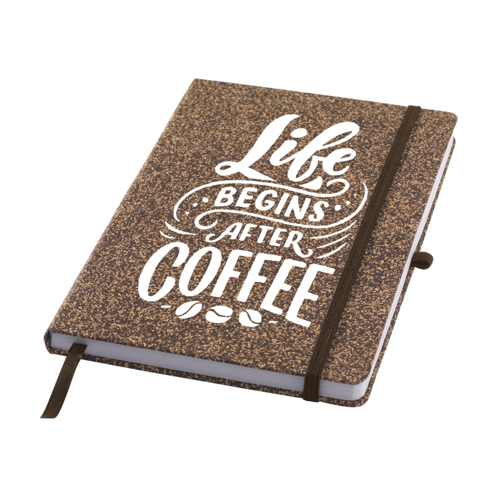 Logotrade promotional giveaway image of: CoffeeGround Cork Paper Notebook A5