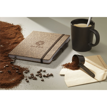 Logotrade promotional gift picture of: CoffeeGround Cork Paper Notebook A5
