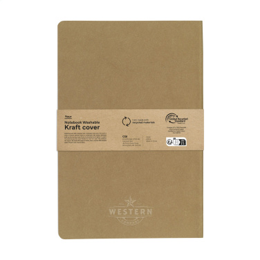 Logo trade advertising products image of: Paper Notebook GRS Washable Kraft Cover A5