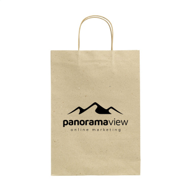 Logo trade corporate gifts picture of: Leaf It Bag recycled grass paper (120 g/m²) L