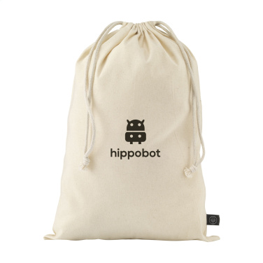 Logotrade promotional products photo of: Gift Pouch Natural GRS Recycled Cotton (150 g/m²) L