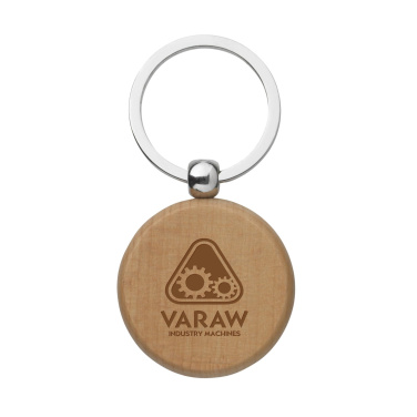 Logo trade promotional merchandise picture of: WoodKey Circle keychain