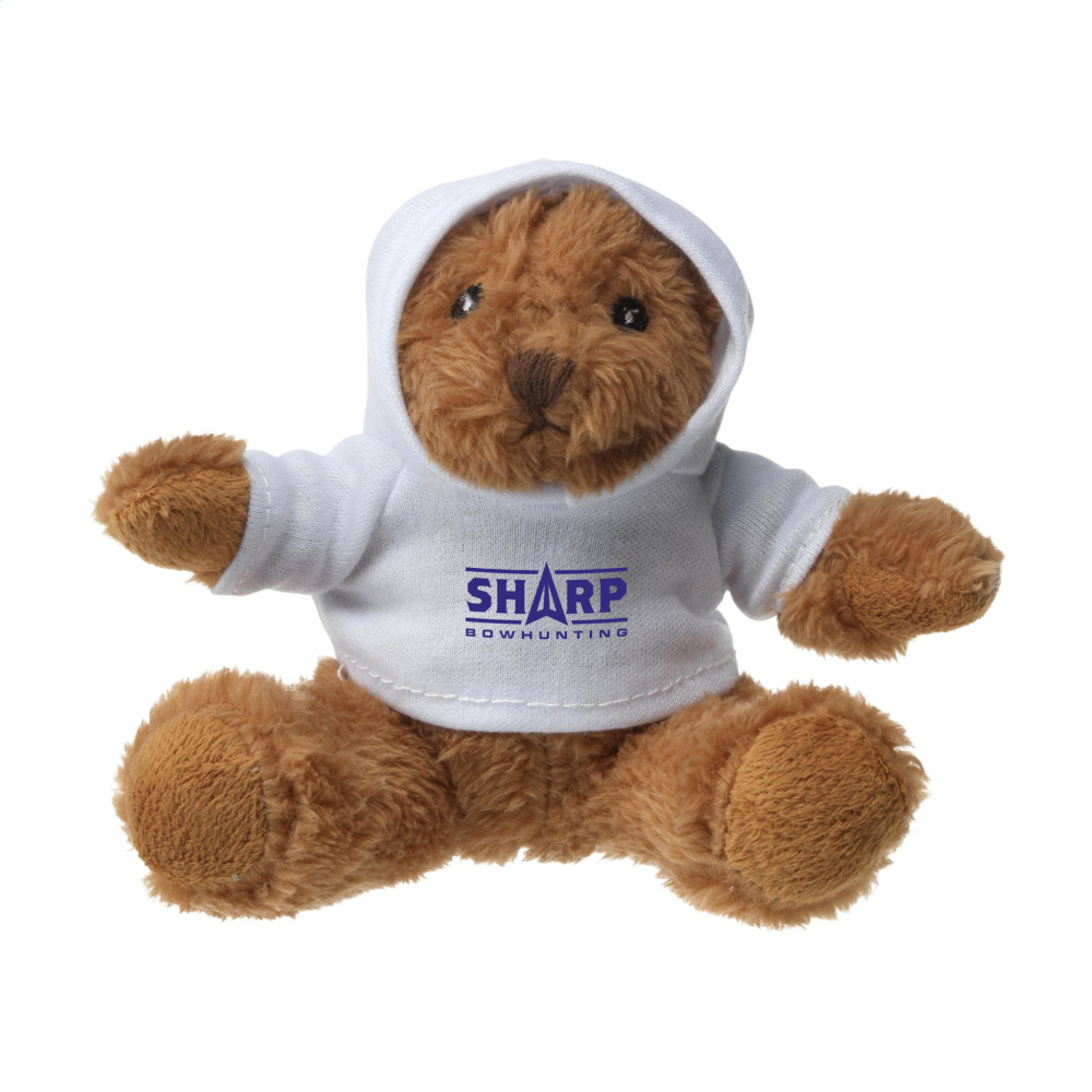 Logo trade promotional giveaway photo of: HoodedBear bear cuddle toy