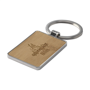 Logotrade promotional gift image of: Bamboo Key Rectangle keyring