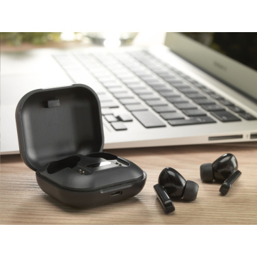 Logo trade corporate gifts image of: Aron TWS Wireless Earbuds in Charging Case