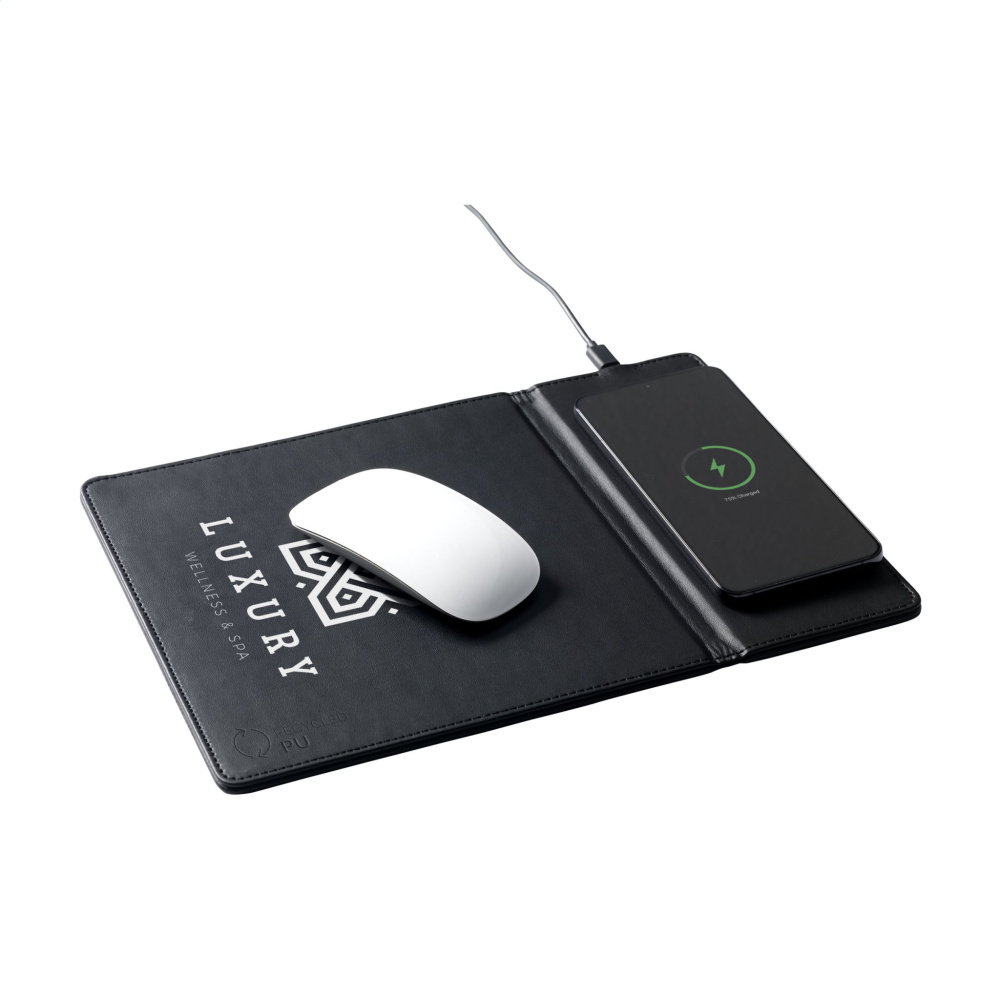 Logo trade promotional merchandise photo of: RCS Recycled Wireless Charging Mousepad