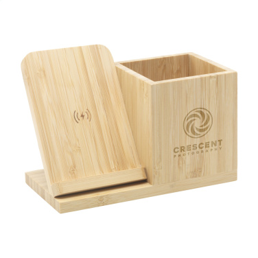 Logotrade promotional giveaways photo of: Bamboo Boss 15W charger/pen holder
