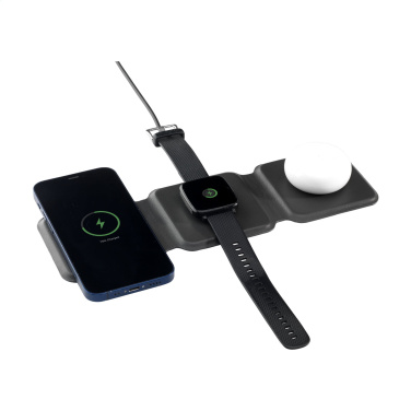 Logo trade promotional merchandise image of: TriCharge RCS  Recycled PU Wireless Charger