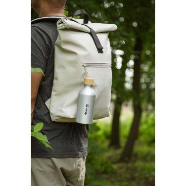 Logo trade promotional items image of: AluBamboo GRS Recycled Alu 500 ml water bottle