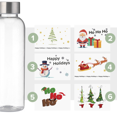Logo trade promotional items image of: Senga GRS RPET Bottle 500 ml X-Mas