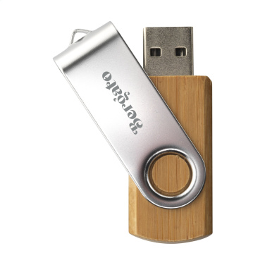 Logotrade promotional item image of: USB Twist Bamboo 64 GB