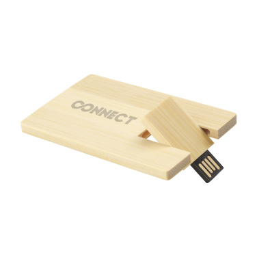 Logo trade promotional item photo of: CreditCard USB Bamboo 32 GB