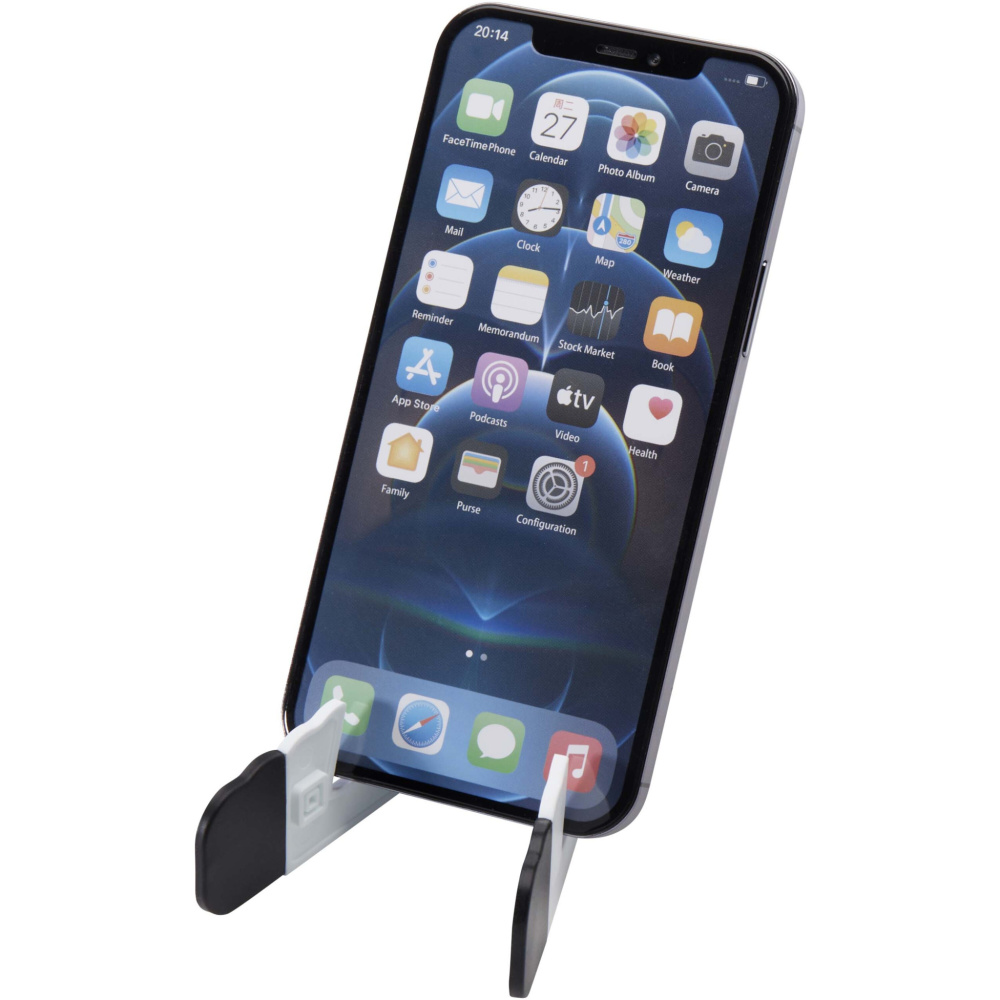 Logo trade promotional items image of: Buna recycled plastic foldable tablet and phone stand
