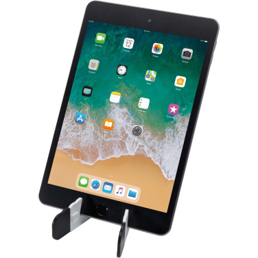 Logo trade promotional merchandise picture of: Buna recycled plastic foldable tablet and phone stand