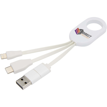 Logo trade promotional merchandise photo of: Troop 4-in-1 recycled plastic charging cable