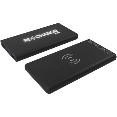 Logo trade promotional merchandise photo of: SCX.design P40 10.000 mAh light-up wireless rubber power bank