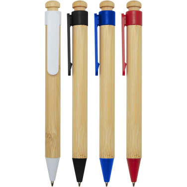 Logotrade advertising product image of: Rattan bamboo and recycled plastic ballpoint pen (black ink)