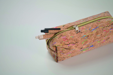 Logo trade promotional giveaways picture of: Coloured cork pencil case