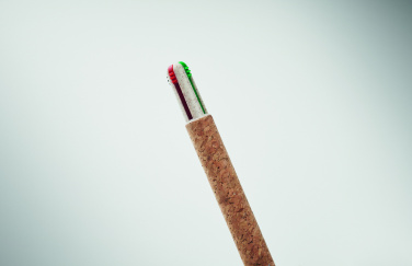 Logotrade advertising products photo of: Cork 4-colour ink ball pen