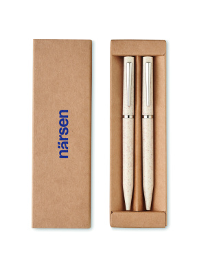 Logotrade advertising product picture of: Wheat straw/ABS twist pen set