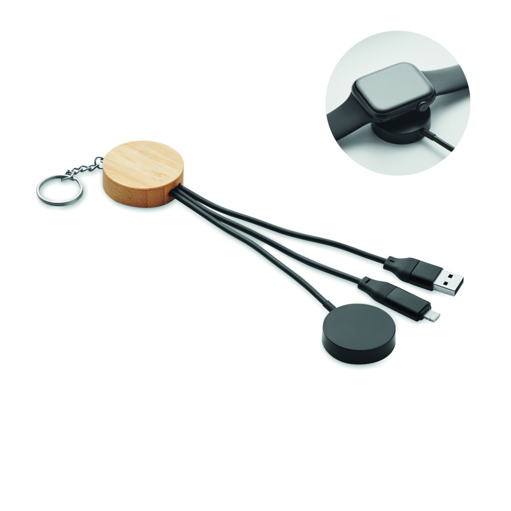 Logo trade business gifts image of: Key ring with 4 in 1 60W cable