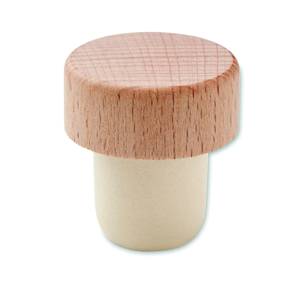 Logo trade business gift photo of: Beech wood bottle stopper