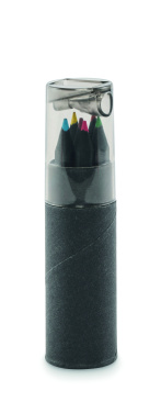 Logo trade promotional product photo of: 6 black colouring pencils