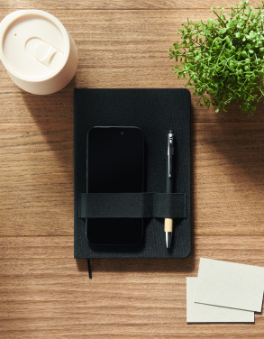 Logo trade promotional product photo of: A5 RPET notebook with pen