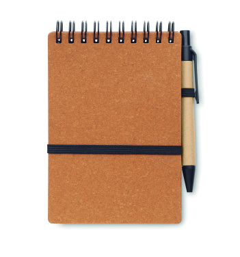 Logo trade business gift photo of: Recycled notebook with ball pen
