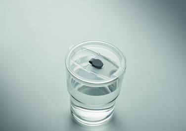 Logo trade promotional gifts image of: Glass tumbler with straw 400ml