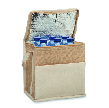Logotrade promotional items photo of: Jute and canvas cooler bag 3L
