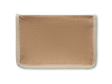 Logo trade business gift photo of: Jute and canvas cooler bag 3L