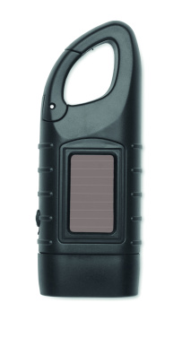 Logo trade promotional gift photo of: Solar torch with dynamo crank