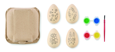 Logo trade advertising products image of: Wooden eggs painting set