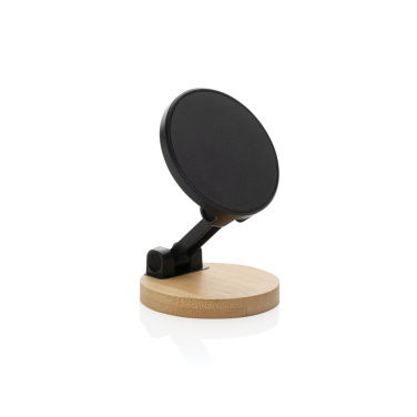 Logo trade promotional gifts picture of: Magmount RCS recycled plastic and bamboo phone stand