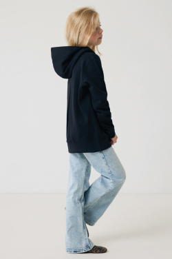 Logo trade corporate gift photo of: Iqoniq Yengo kids recycled cotton hoodie with sidepockets