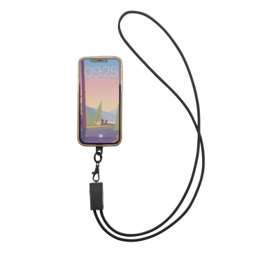 Logo trade promotional products image of: Terra RCS recycled PET phone cord with dual charge cable