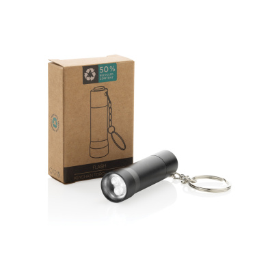 Logo trade promotional giveaway photo of: Flash RCS recycled aluminium keychain torch
