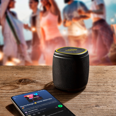 Logo trade corporate gifts image of: Bluetooth speaker HERMON Schwarzwolf