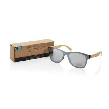 Logo trade promotional gifts image of: Prism RCS recycled plastic sunglasses with bamboo frame
