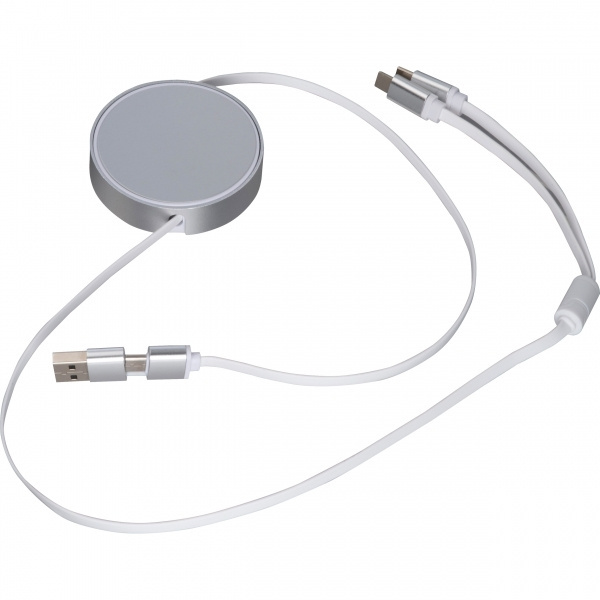 Logo trade advertising product photo of: Charging cable made from recycled aluminum Ostend