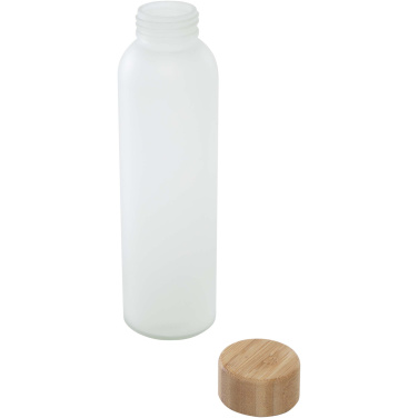 Logo trade promotional gifts picture of: Lume 500 ml matte soda lime glass bottle with bamboo lid