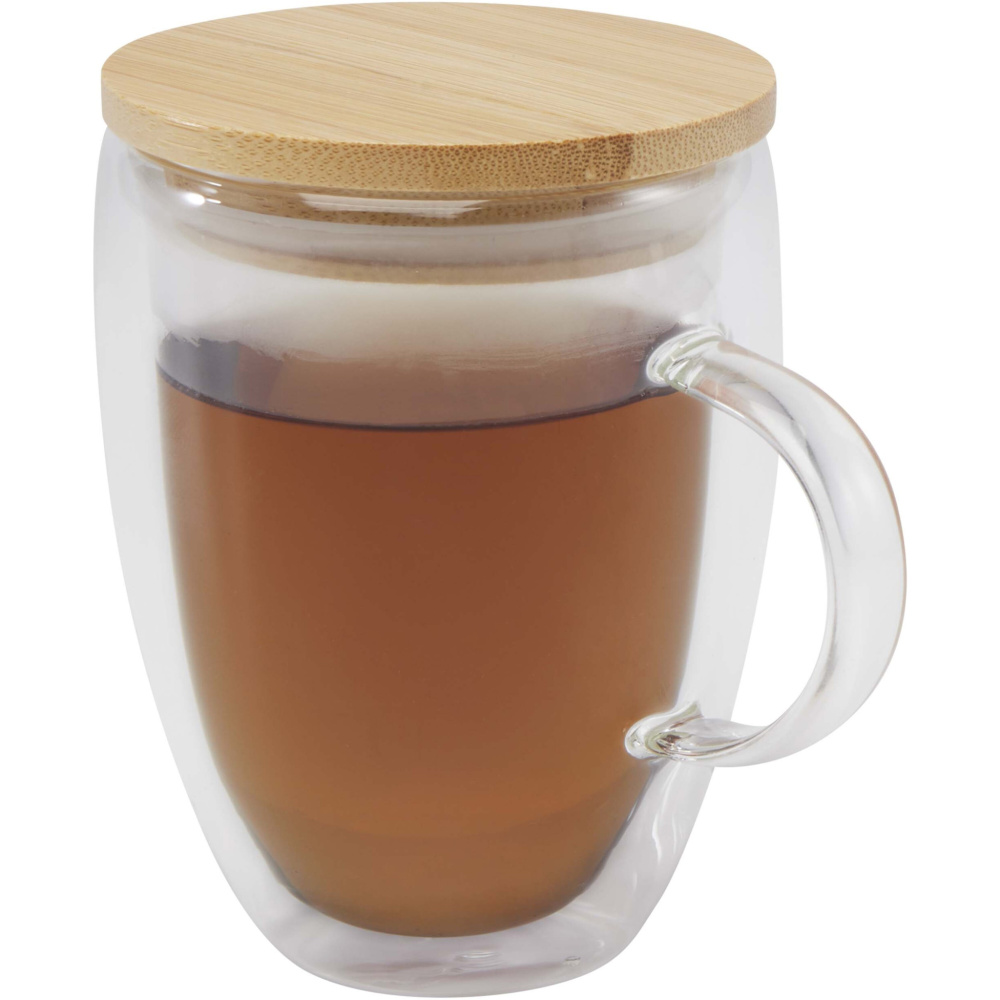 Logotrade corporate gifts photo of: Leona 350 ml glass cup with bamboo lid