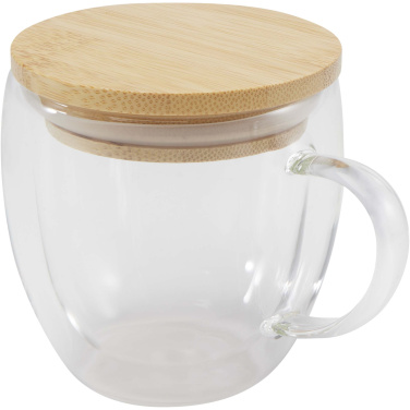 Logotrade promotional item picture of: Lenora 250 ml glass cup with bamboo lid