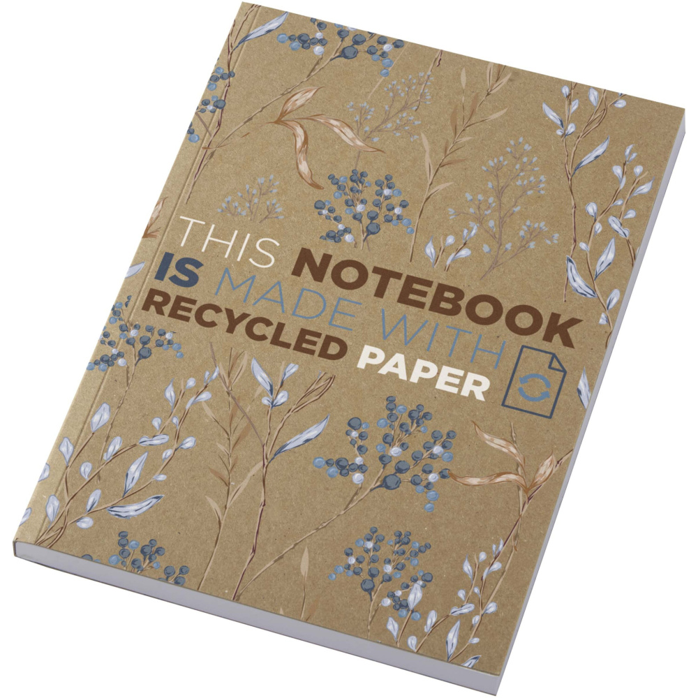 Logotrade promotional gift image of: Novella Austen A5 recycled soft cover kraft notebook - 100 sheets