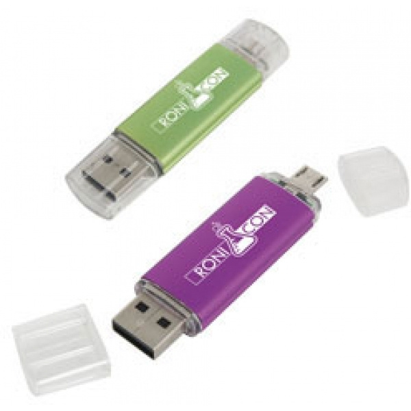 Logo trade business gifts image of: Metal and plastic OTG USB stick