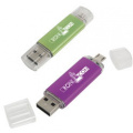 Metal and plastic OTG USB stick, multi-colour