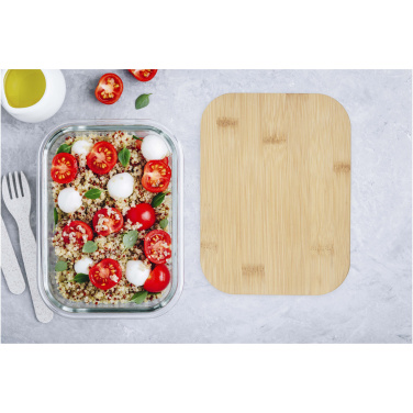 Logotrade advertising product picture of: Roby glass lunch box with bamboo lid
