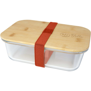 Logo trade promotional merchandise image of: Roby glass lunch box with bamboo lid