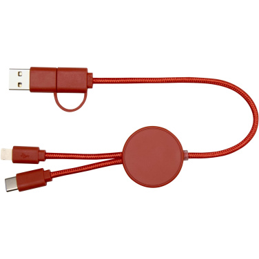 Logo trade promotional gifts image of: Citala 5-in-1 recycled plastic 30 cm data sync and 27W fast charge cable
